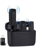 Ansteckmikrofon Kabellos 2 Stück Mit Ladecase Für Apple Und Android Plug & Play