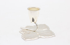 Quist Kerzanhelter Kerzenständer versilbert Blatt Motiv Vintage alt H 6 cm