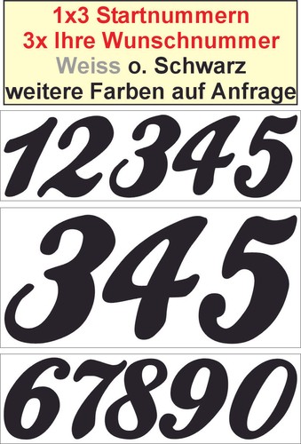 Startnummer zahlen - 3,