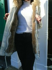 Parka Pelz Mantel IQ Berlin beige Gr. 40 NP 529€ echtes Fell