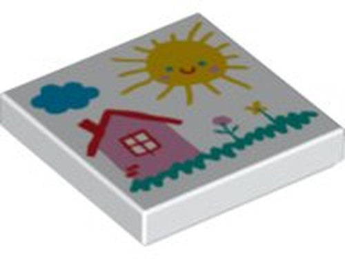 Lego tile with drawing - lego, x