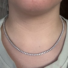 Tennis Halskette Sterling Silber 14ct Moissanite 45,5cm 3mm