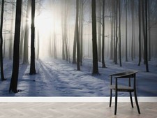 3D Schnee Wald Sonnenaufgang