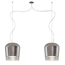 Casablanca Doppelpendelleuchte Hängelampe SYSS Glas  Silber D28cm