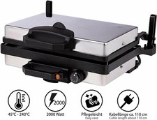 Kochmann Elektrischer Kontaktgrill 2000W – Granit-Toaster Tischgrill Multigrill