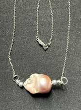 Silberkette mit 2,5 cm echter Barock-Perle