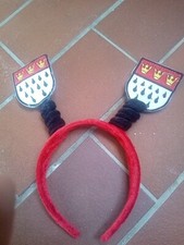 Karneval Köln Haarreif Colonia Kölner Wappen Kostüm Beidseitig Stoff Rut un wieß