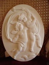 Stucco -Engel Medallion 101-200  -Bild aus Stuckgips  -  Stuck  oval