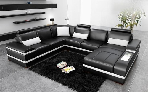 Ecksofa ledersofa mit usb - ledersofa,