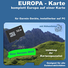 EUROPA Karte Topo Höhenlinien  32 GB microSD Garmin + PC, Montana Dakota GPSMap