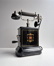 schönes altes Ericsson Telefon Tischgerät - dekorativer Dienstapparat mit Kurbel