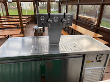 Mobile Biertheke 2 Fässer Ausschanktheke Zapfanlage auf Rollen