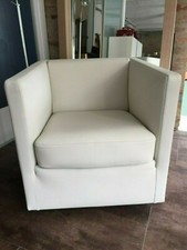 cierre Living Drehsessel Cubo, Leder, weiß, Ausstellungsstück