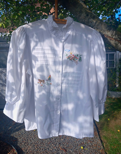 Damen trachtenbluse weiß - damen,