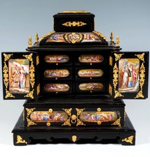 WIENER EMAILLE HOLZSCHATULLE