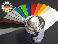 Anhängerplane Reparatur Set: PVC Kleber 250 ml +  Flicken aus LKW Plane 680 g/m²