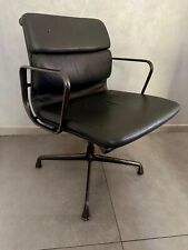 Vitra Charles Eames EA 207 Alu-Chair Aluminium Chair SoftPad Leder schwarz
