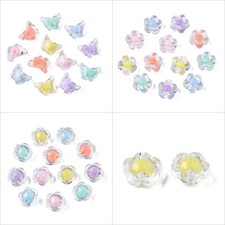 50 Acrylperlen Blume Schmetterling Perle in Perle Bunt Acryl Perlen Basteln