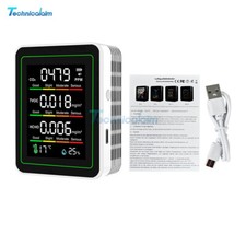 CO2 Messgerät 5in1 Luftqualität Temperatur Meter HCHO TVOC Detektor Feuchtigkeit