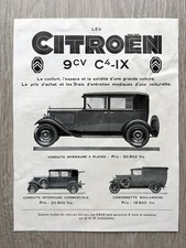 Citroen 9CV C4 IX Prospekt von 1932 Katalog französisch Werbung Sondermodell