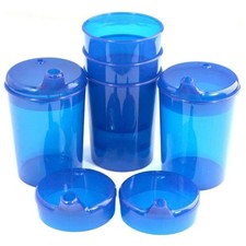 Medi-Inn Schnabelbecher  250 ml, Set 5 Unterteile + 10 Deckel (Farbe: blau)