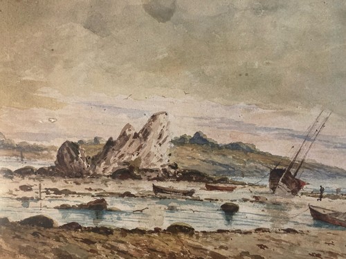 Aquarellmalerei 1900 boot - 1900,
