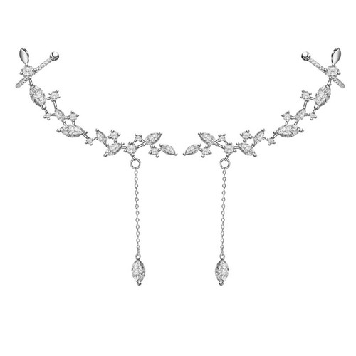 Sterling silber groß - cz, blatt