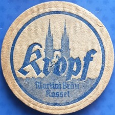 Alter dicker Bierdeckel Kropf Martini Bräu Kassel um 1940-50