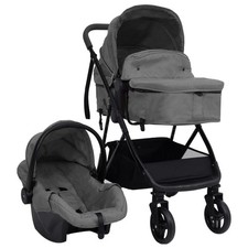 3-in-1 Kinderwagen Hellgrau