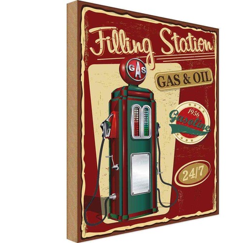 Holzschild 30x20 gasoline - holzschild,
