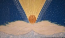 Wandbild/Gemälde Energiebild Engel - "göttliche Anbindung" Kraftbild mit LED's 