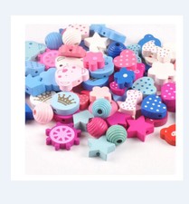 Holzperlen Motivperlen Bastelset für Schnullerketten 30 Teile