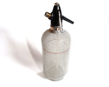 Soda Flasche Syphon Seltzer Chrom - gitter netz Glasflasche Bottle Glas