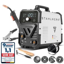 STAHLWERK Schweißgerät Mini FLUX 120 A Fülldraht ohne Gas MMA/ARC Lift-TIG-fähig