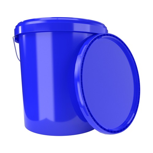Eimer mit deckel 16l - mit, blau