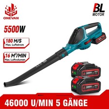 5 Gänge Akku Laubbläser Mit 2x 18V Akkus + Ladegerät Laubbläse Brushless Bläser