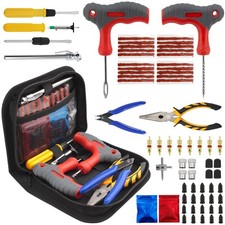 AUTO REIFENREPARATUR SET PKW PANNENSET 64 TEILE VULKANISIER FLICKZEUG + ZANGE