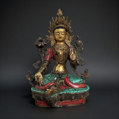 Grüne tara bronze figur tibet - grüne,