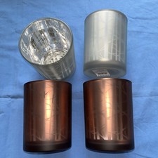 Dekoset Depot Herbst 4 Windlichtgläser 12cm hoch schwer weiß kupfer Geäst