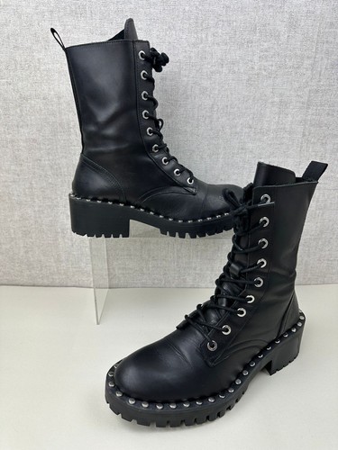 Zara schwarze leder - leder, military