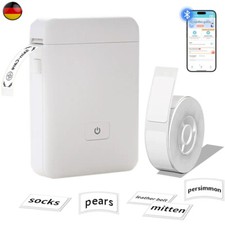 Bluetooth Etikettendrucker Thermodrucker Drahtlos Mini Aufkleber Drucker Tragbar