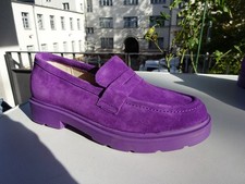 VITAFORM Damen Schuhe Mokassin Leder Wildleder Lila Germany Gr.38 H Neu