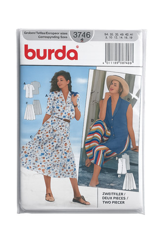 Burda 3746 zweiteiler bluse - burda,