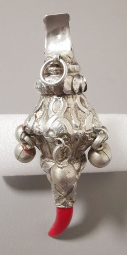 Antike silber babyrassel - antike,