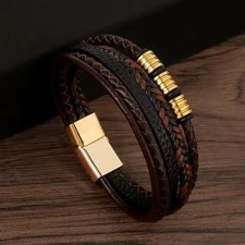 Herren Armband Braun Echtes