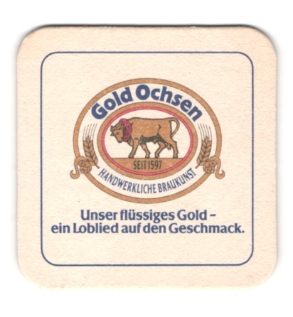 Bierdeckel gold ochsen - bierdeckel,