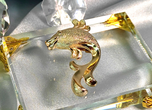Brosche vintage goldfisch - brosche,