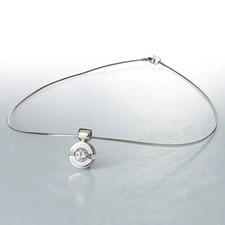 Ursula Christ Spiral Collier 925er Silber Sterlingsilber Zirkonia Kette 45 cm