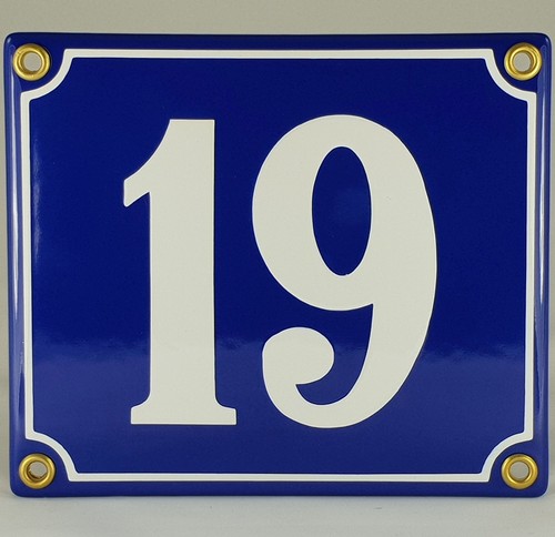 Emaille hausnummer blau - hausnummer, 19