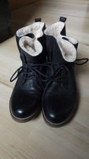 "Pier One" gefütterte warme Stiefeletten/Boots schwarz Gr.40, Echtleder